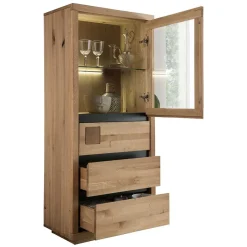 Online Wohnen 65x148x40 Wohnzimmerschrank mit Glastür - Embleys
