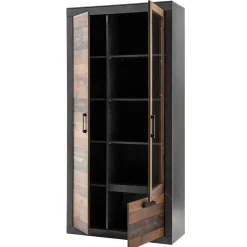 Clearance Wohnen 97x201x40 Wohnzimmerschrank mit Glastür - Timuras