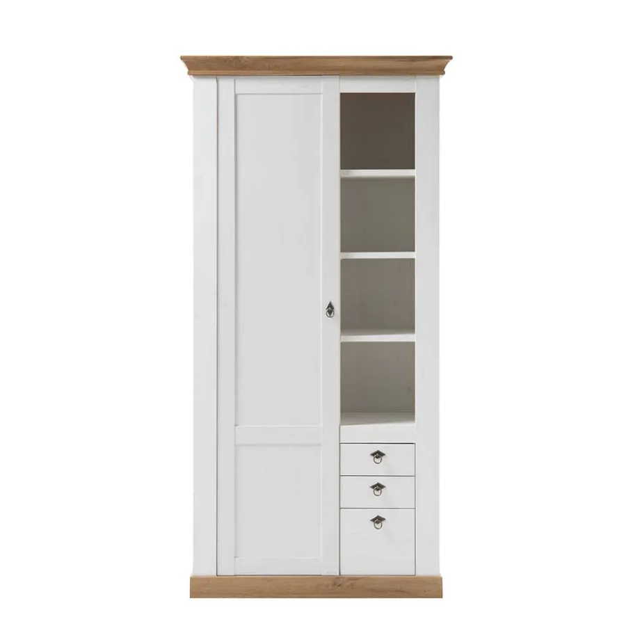 Outlet Wohnen 102x204x44 Wohnzimmerschrank zweifarbig - Diatara