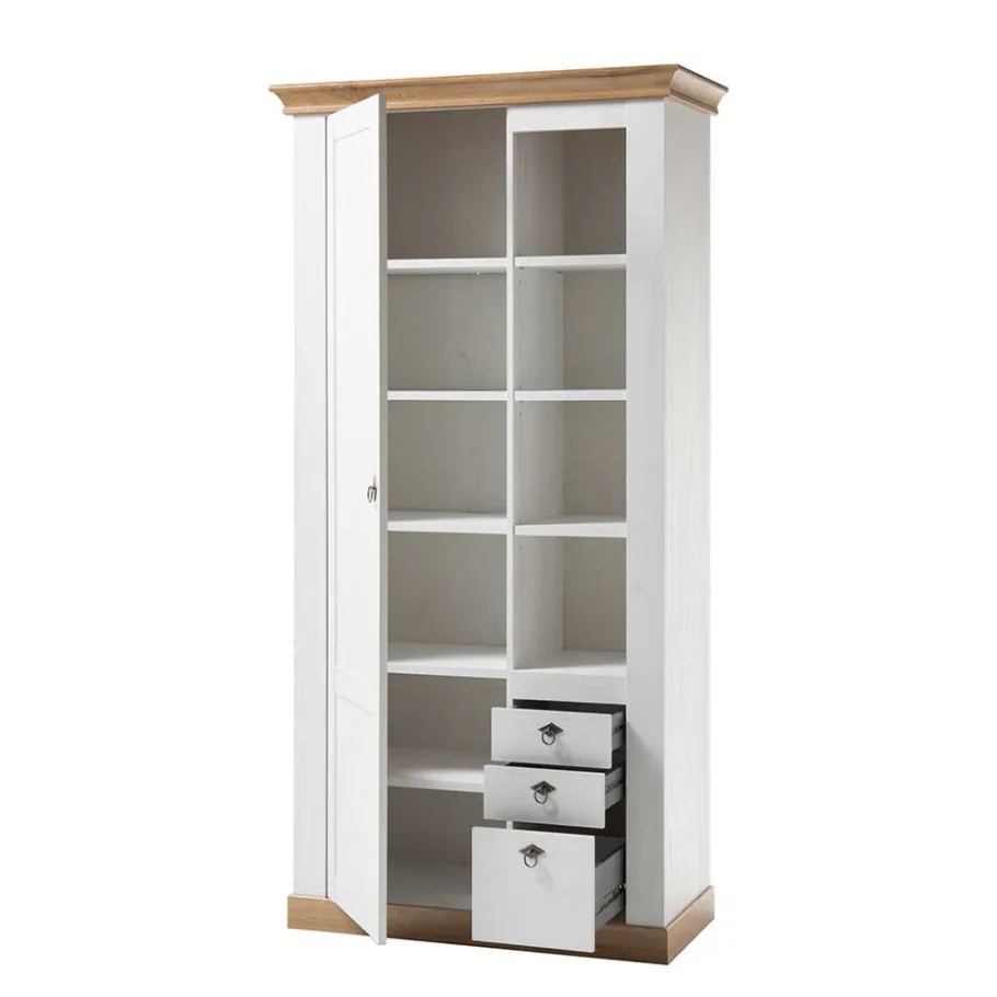 Outlet Wohnen 102x204x44 Wohnzimmerschrank zweifarbig - Diatara