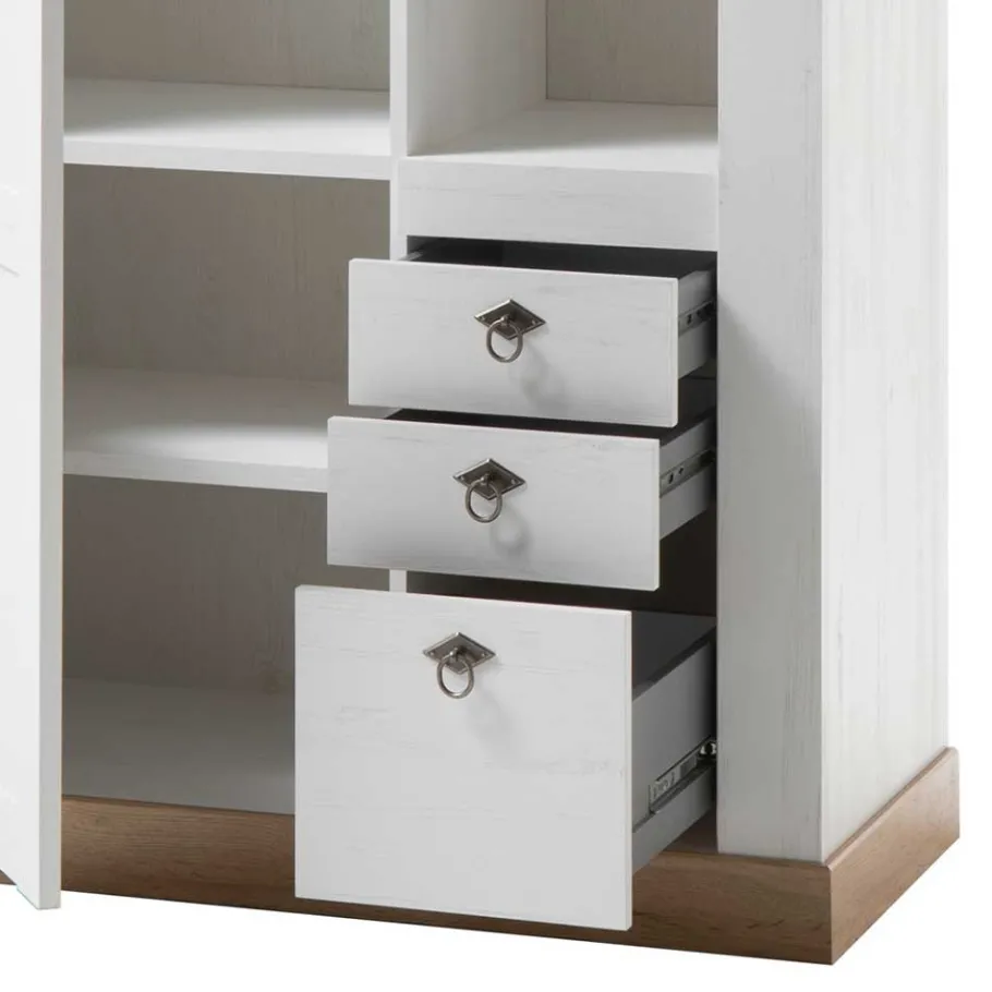 Outlet Wohnen 102x204x44 Wohnzimmerschrank zweifarbig - Diatara