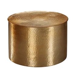 Wohnen 61x41x61 Wohnzimmer-Tisch aus Alu in Gold - Rading