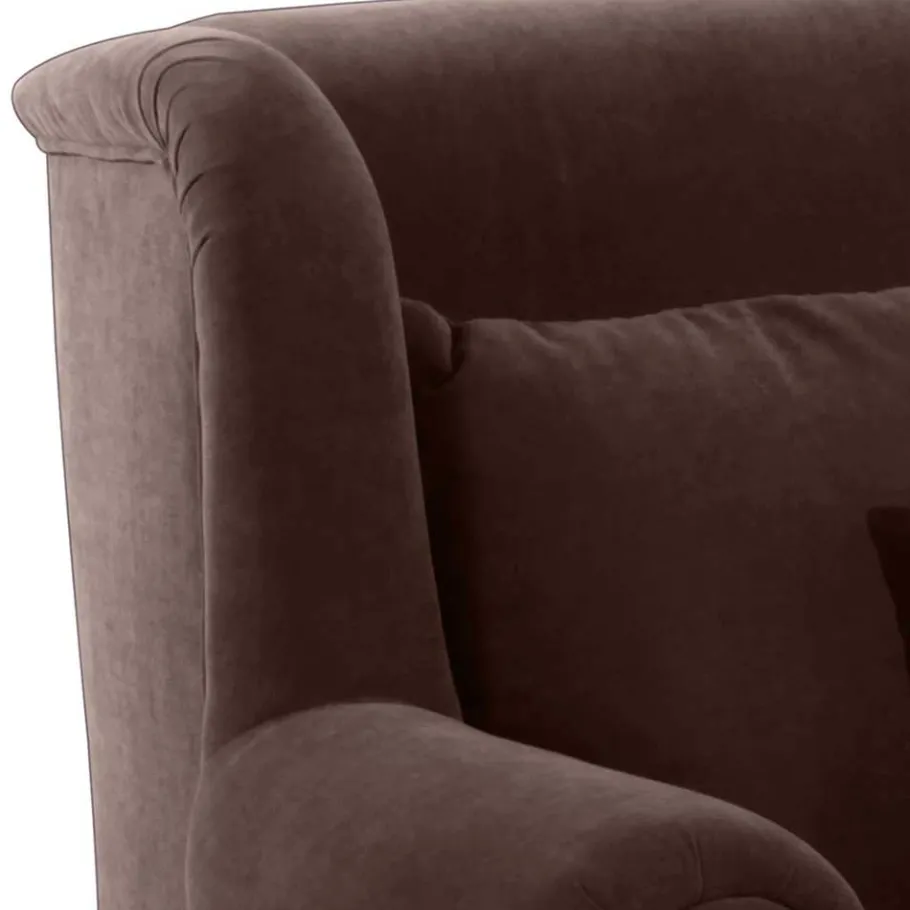 Sale Wohnen XXL Polstersessel in Braun Velours - Snoud