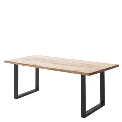 Best Wohnen Zerreiche-Tisch mit Baumkante und U-Füßen - Bacauna