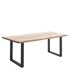 Best Wohnen Zerreiche-Tisch mit Baumkante und U-Füßen - Bacauna