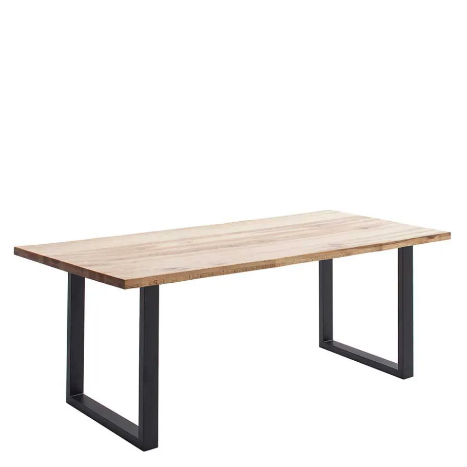 Best Wohnen Zerreiche-Tisch mit Baumkante und U-Füßen - Bacauna