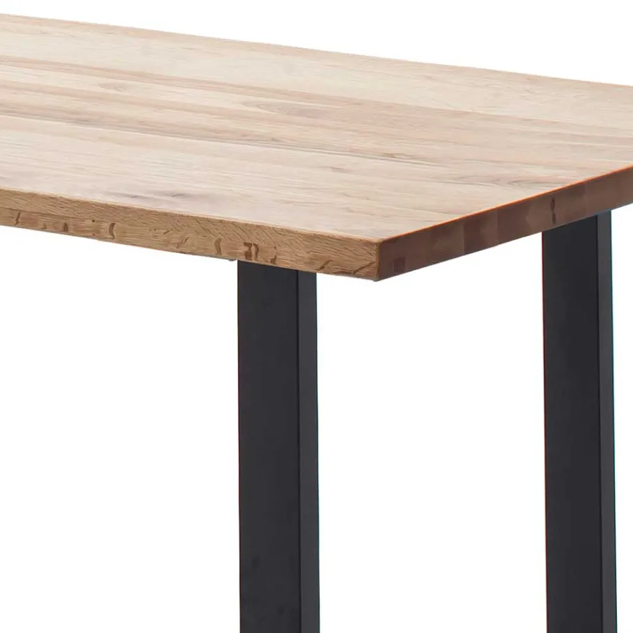 Best Wohnen Zerreiche-Tisch mit Baumkante und U-Füßen - Bacauna