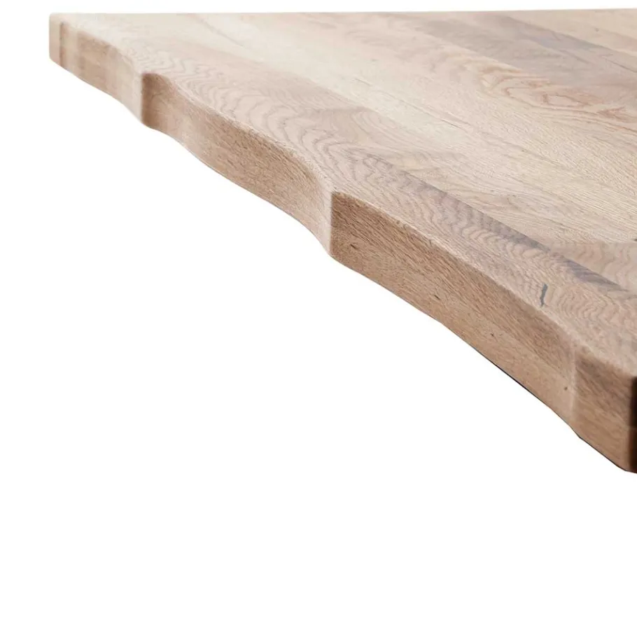 Best Wohnen Zerreiche-Tisch mit Baumkante und U-Füßen - Bacauna