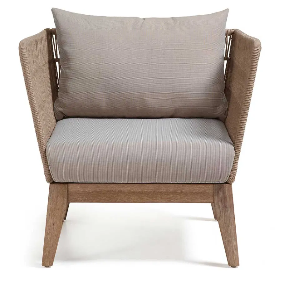 Best Wohnen Zwei Lounge Sessel Jelaninos mit Holz & Geflecht (2er Set)