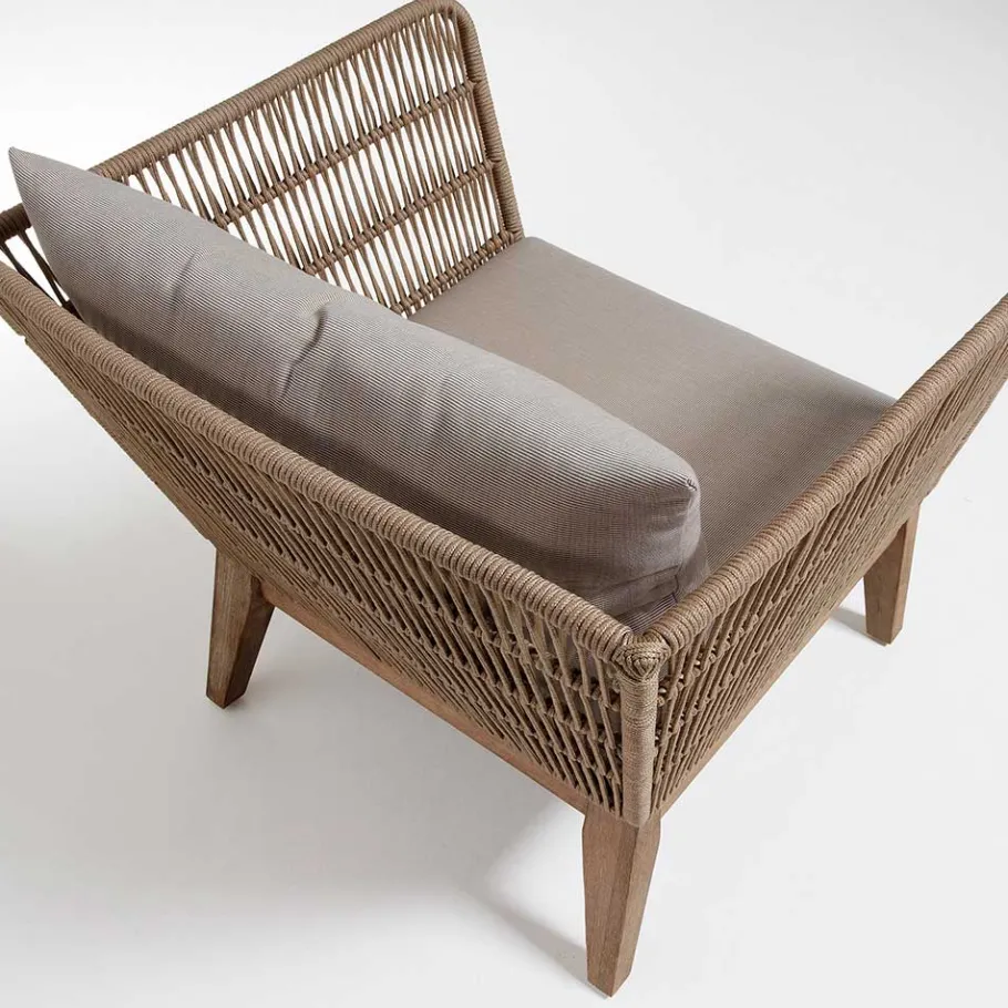 Best Wohnen Zwei Lounge Sessel Jelaninos mit Holz & Geflecht (2er Set)