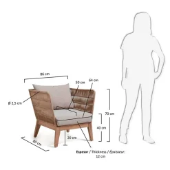 Best Wohnen Zwei Lounge Sessel Jelaninos mit Holz & Geflecht (2er Set)