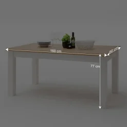 Hot Wohnen Zweifarbiger Landhaus Esstisch 160x90 cm - Samula