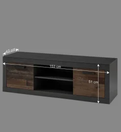 Discount Wohnen Zweifarbiges TV Board 153 cm breit - Timuras
