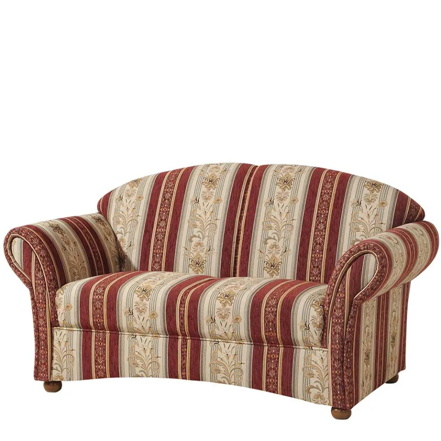 Sale Wohnen Zweisitzer Couch in Rot Braun Beige gestreift - Comi