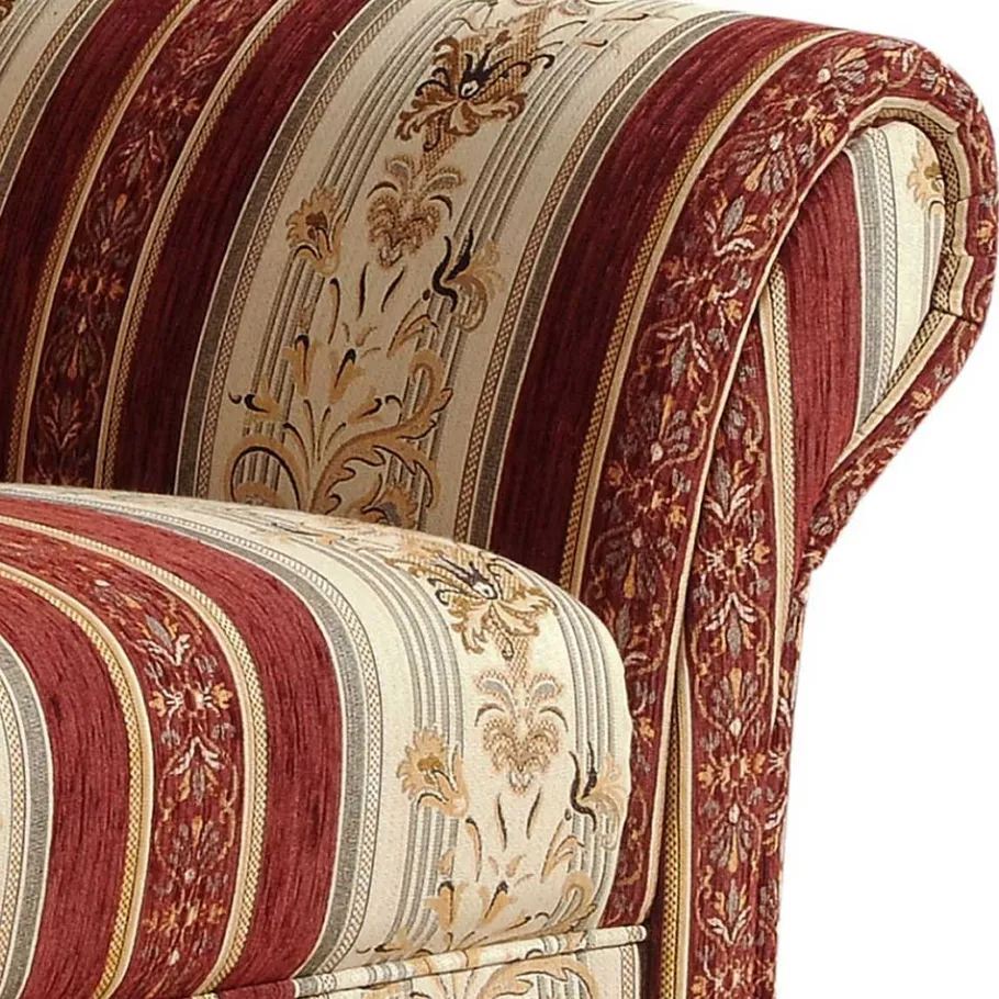 Sale Wohnen Zweisitzer Couch in Rot Braun Beige gestreift - Comi