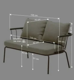 Sale Wohnen Zweisitzer Gartensofa in Braun - Ragusca