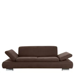 Wohnen Zweisitzer Sofa in Braun mit Chrom - Delnoto