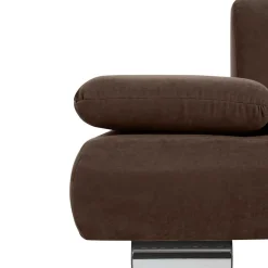 Wohnen Zweisitzer Sofa in Braun mit Chrom - Delnoto