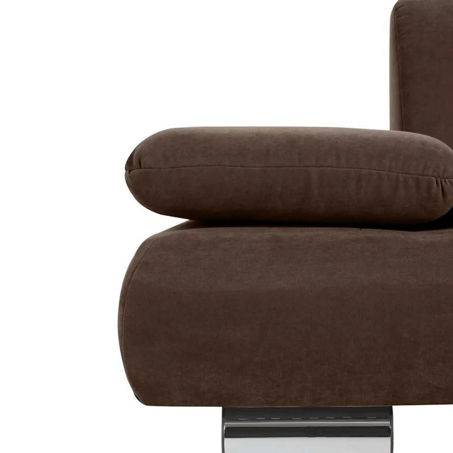 Wohnen Zweisitzer Sofa in Braun mit Chrom - Delnoto