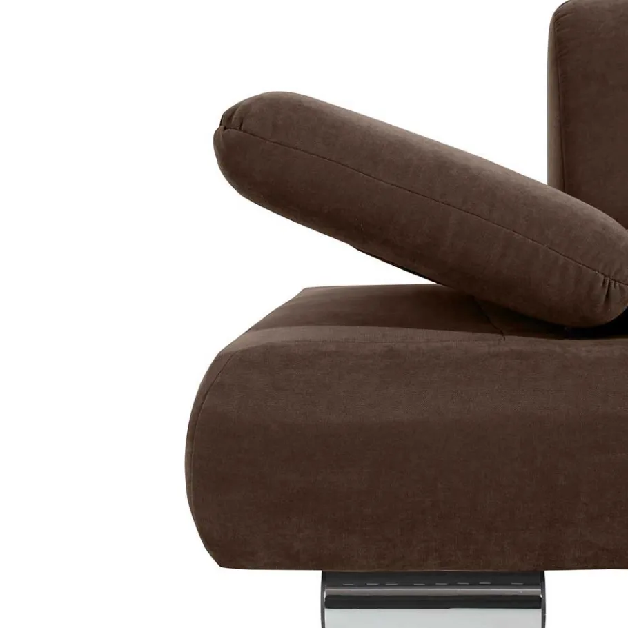 Wohnen Zweisitzer Sofa in Braun mit Chrom - Delnoto
