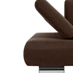 Wohnen Zweisitzer Sofa in Braun mit Chrom - Delnoto