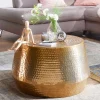 New Wohnen Zylinderform Sofatisch in Gold lackiert - Dronja