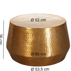 New Wohnen Zylinderform Sofatisch in Gold lackiert - Dronja