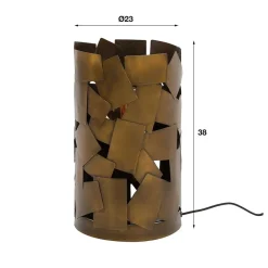 Best Wohnen Zylindrische Tischlampe in Bronze Antik - Standing
